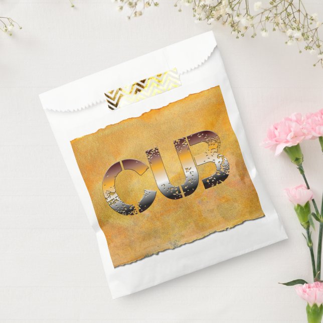 SlipperyJoe's cub bear word orange-brown tones pro Favour Bags (Sealed)