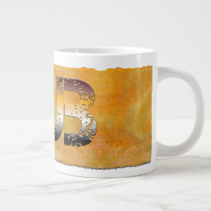 SlipperyJoe's cub bear word orange-brown tones pro Large Coffee Mug