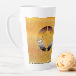 SlipperyJoe's cub bear word orange-brown tones pro Latte Mug