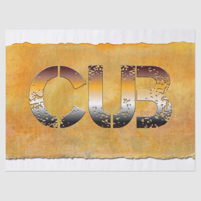 SlipperyJoe's cub bear word orange-brown tones pro Tissue Paper (Front)