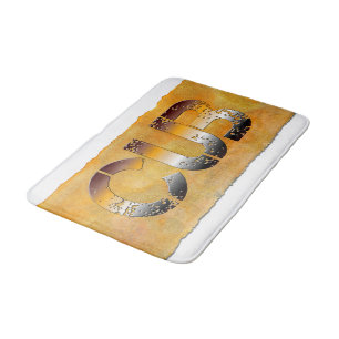 SlipperyJoe's cub bear words gold proud gay pride Bath Mat