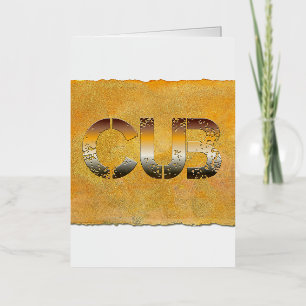 SlipperyJoe's cub bear words gold proud gay pride Foil Greeting Card