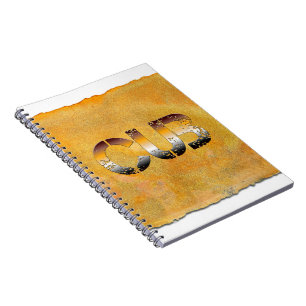 SlipperyJoe's cub bear words gold proud gay pride  Notebook