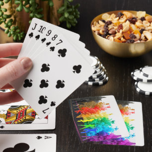 SlipperyJoe's  Dancing Pride Shadows gay gifts art Playing Cards