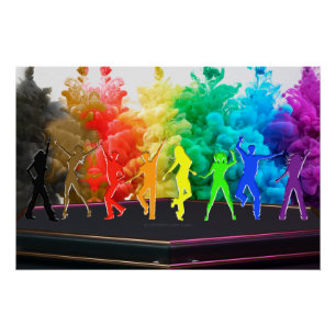 SlipperyJoe's  Dancing Pride Shadows gay gifts art Poster