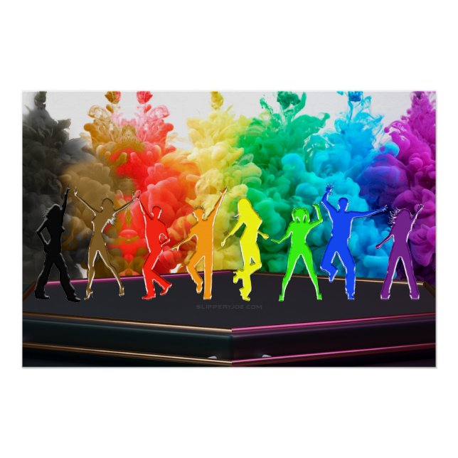 SlipperyJoe's  Dancing Pride Shadows gay gifts art Poster (Front)