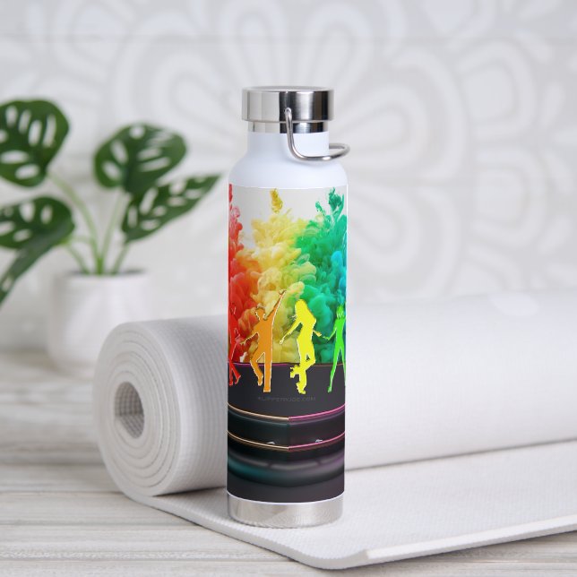 SlipperyJoe's  Dancing Pride Shadows gay gifts art Water Bottle (Yoga)