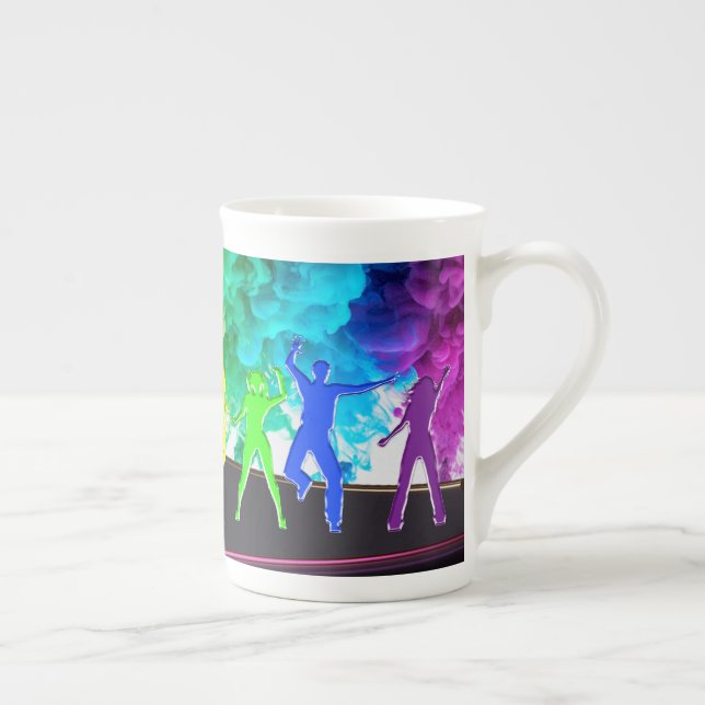 SlipperyJoe's Dancing Pride Shadows gay gifts arti Bone China Mug (Right)