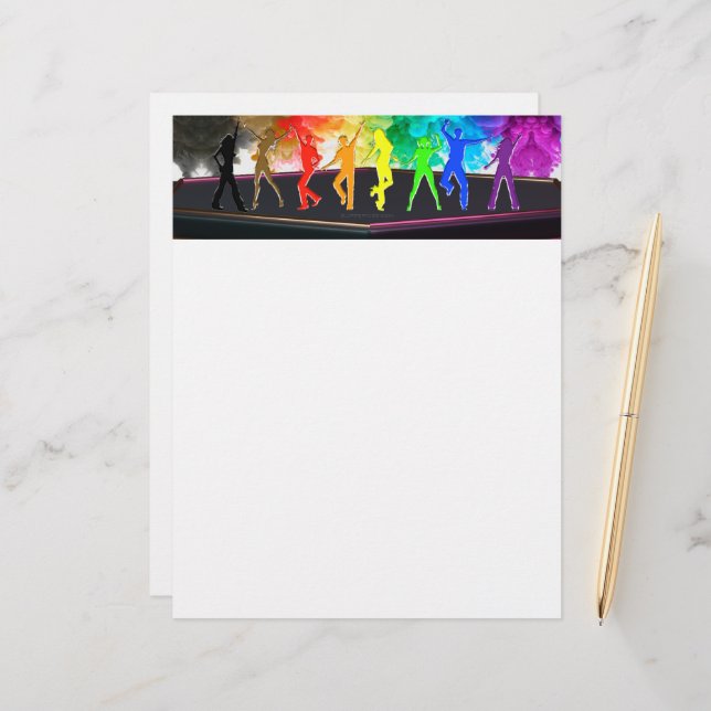 SlipperyJoe's Dancing Pride Shadows gay gifts arti Custom Letterhead (Front/Back In Situ)