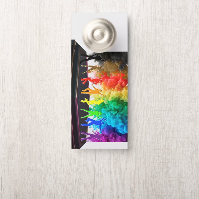 SlipperyJoe's Dancing Pride Shadows gay gifts arti Door Hanger (On Knob)