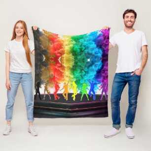 SlipperyJoe's Dancing Pride Shadows gay gifts arti Fleece Blanket
