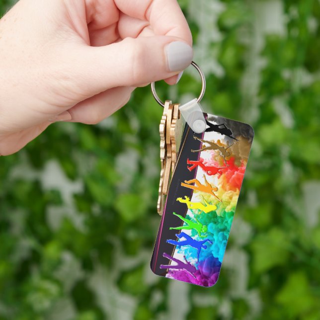 SlipperyJoe's Dancing Pride Shadows gay gifts arti Key Ring (Hand)