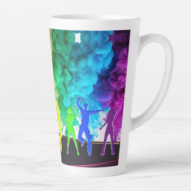 SlipperyJoe's Dancing Pride Shadows gay gifts arti Latte Mug (Right)