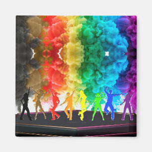 SlipperyJoe's Dancing Pride Shadows gay gifts arti Magnet