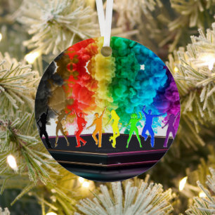 SlipperyJoe's Dancing Pride Shadows gay gifts arti Metal Tree Decoration