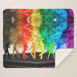 SlipperyJoe's Dancing Pride Shadows gay gifts arti Sherpa Blanket