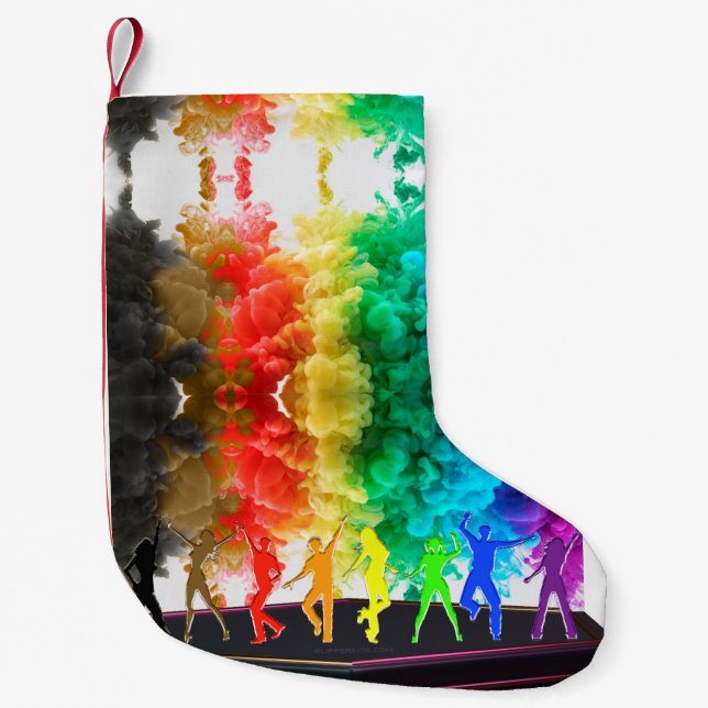 SlipperyJoe's Dancing Pride Shadows gay gifts arti Small Christmas Stocking (Front)