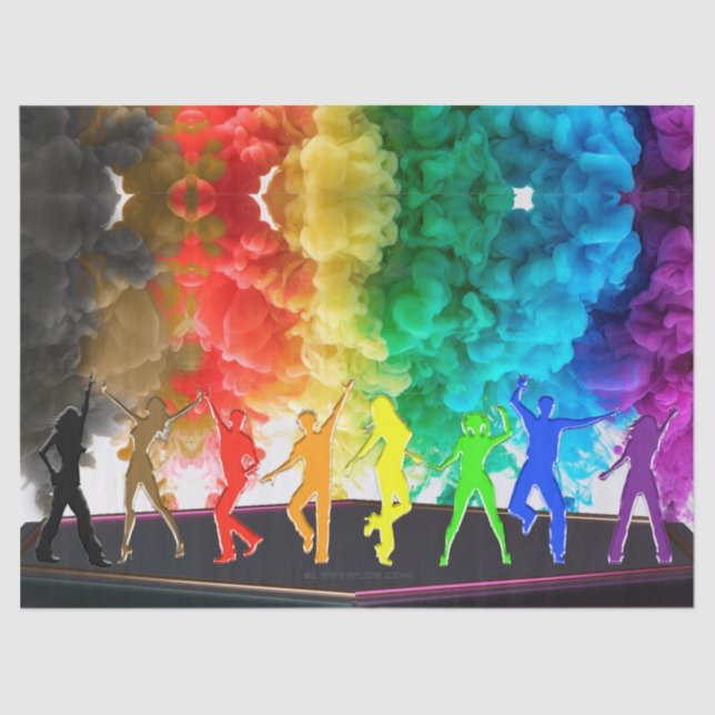 SlipperyJoe's Dancing Pride Shadows gay gifts arti Tissue Paper (Front)