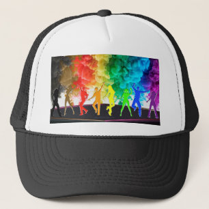SlipperyJoe's Dancing Pride Shadows gay gifts arti Trucker Hat