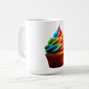 SlipperyJoe's dazzling rainbow cupcake swirled fro Coffee Mug