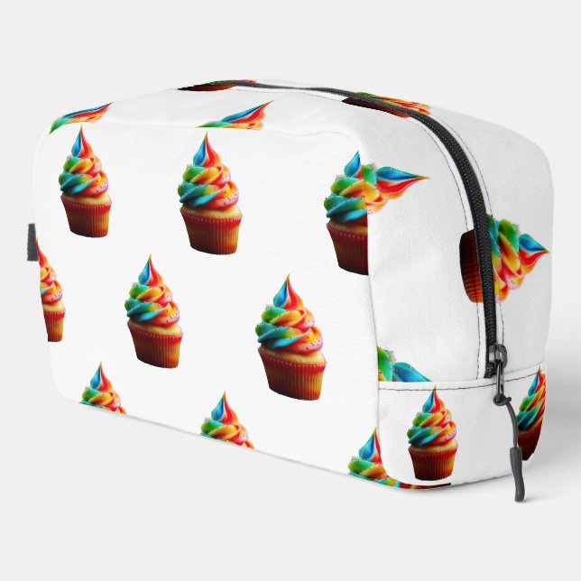 SlipperyJoe's dazzling rainbow cupcake swirled fro Dopp Kit (Right Corner)