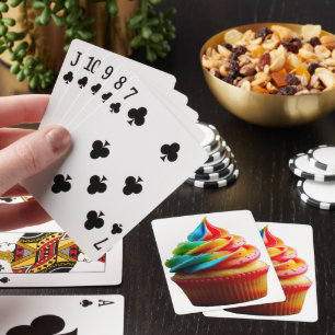 SlipperyJoe's dazzling rainbow cupcake swirled fro Playing Cards