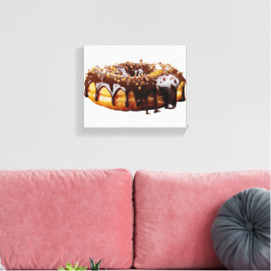 SlipperyJoe's decadent donut covered thick glossy  Canvas Print