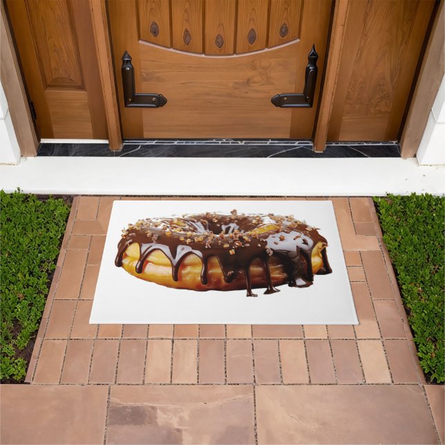 SlipperyJoe's decadent donut covered thick glossy  Doormat (Outdoor)