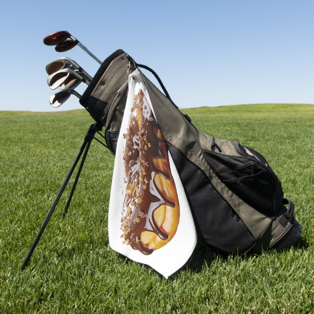 SlipperyJoe's decadent donut covered thick glossy  Golf Towel (Green)