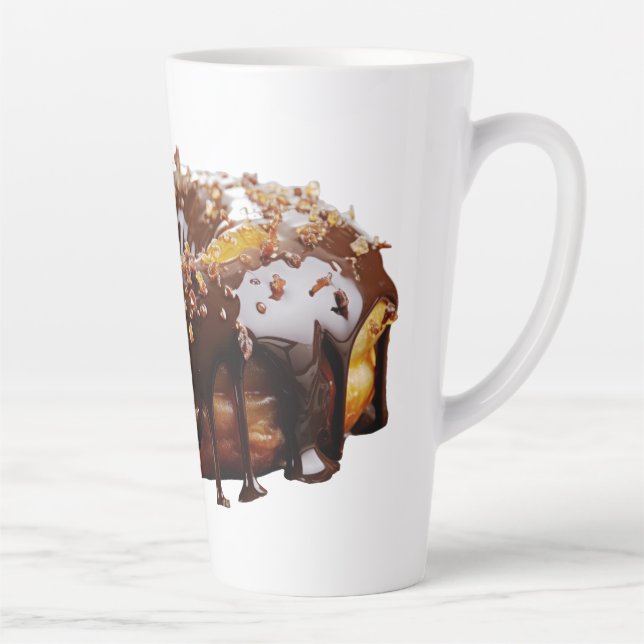SlipperyJoe's decadent donut covered thick glossy  Latte Mug (Right)