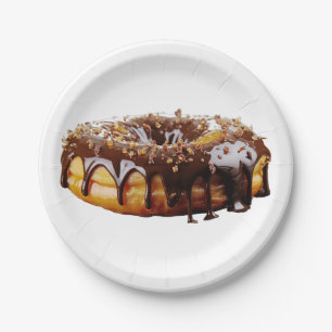 SlipperyJoe's decadent donut covered thick glossy Paper Plate