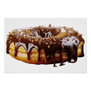 SlipperyJoe's decadent donut covered thick glossy  Poster