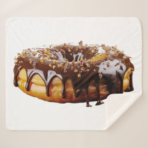 SlipperyJoe's decadent donut covered thick glossy Sherpa Blanket