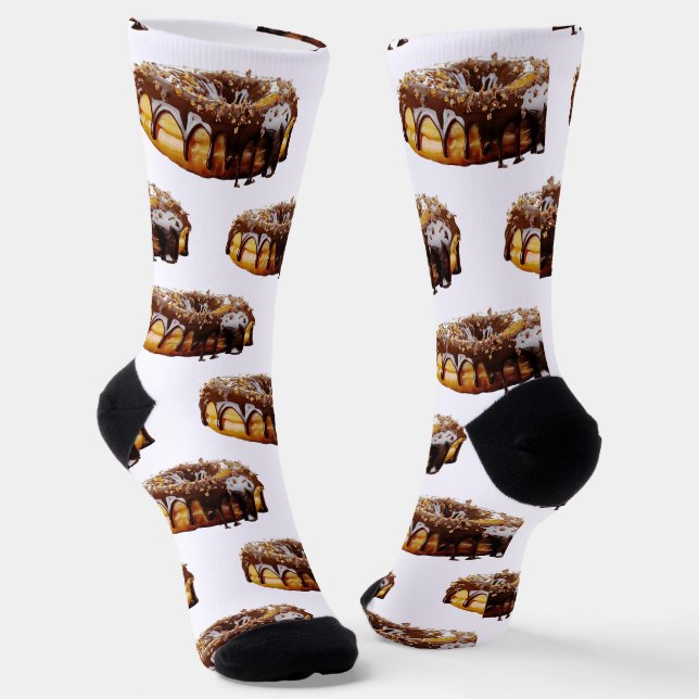 SlipperyJoe's decadent donut covered thick glossy  Socks (Angled)