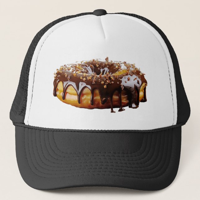 SlipperyJoe's decadent donut covered thick glossy  Trucker Hat (Front)