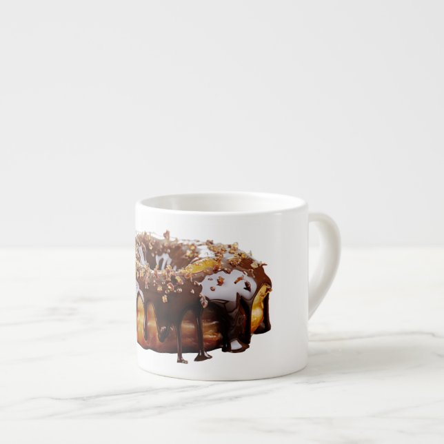 SlipperyJoe's decadent doughnut covered thick glos Espresso Cup (Front Right)