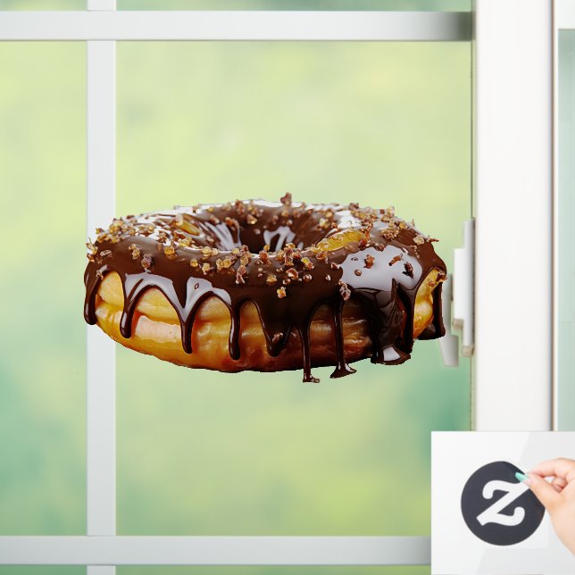 SlipperyJoe's decadent doughnut covered thick glos Window Cling (Home)