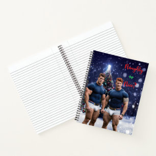 SlipperyJoe's decorated snow-covered Christmas tre Notebook