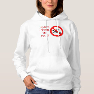 SlipperyJoe's Do Not Spoon Bacon red warning man s Hoodie