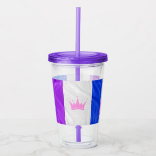 SlipperyJoe's drag culture pride flag purple spiri Acrylic Tumbler