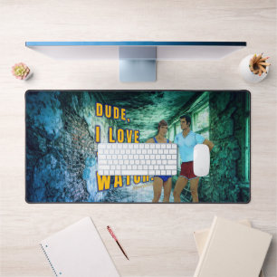 SlipperyJoe's dude love your watch LGBTQIA artisti Desk Mat