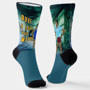 SlipperyJoe's dude love your watch LGBTQIA artisti Socks
