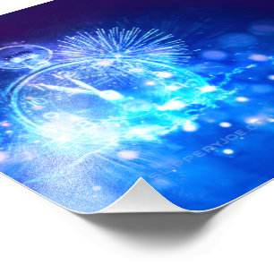 SlipperyJoe's electric thrill New Year’s Eve clock Photo Print