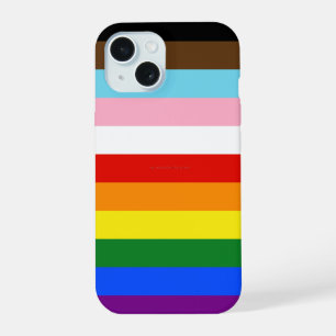 SlipperyJoe's Eleven Stripe Pride Flag blends Phil iPhone 15 Case
