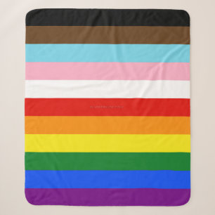 SlipperyJoe's Eleven Stripe Pride Flag blends Phil Sherpa Blanket