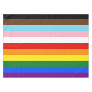 SlipperyJoe's Eleven Stripe Pride Flag blends Phil Tablecloth