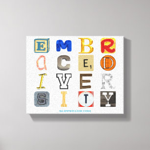 SlipperyJoe's embraces diversity cut-out letters c Canvas Print