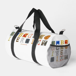SlipperyJoe's embraces diversity cut-out letters c Duffle Bag