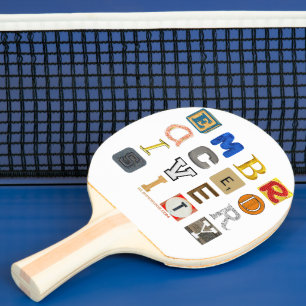 SlipperyJoe's embraces diversity cut-out letters c Ping Pong Paddle