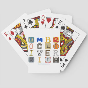 SlipperyJoe's embraces diversity cut-out letters c Playing Cards